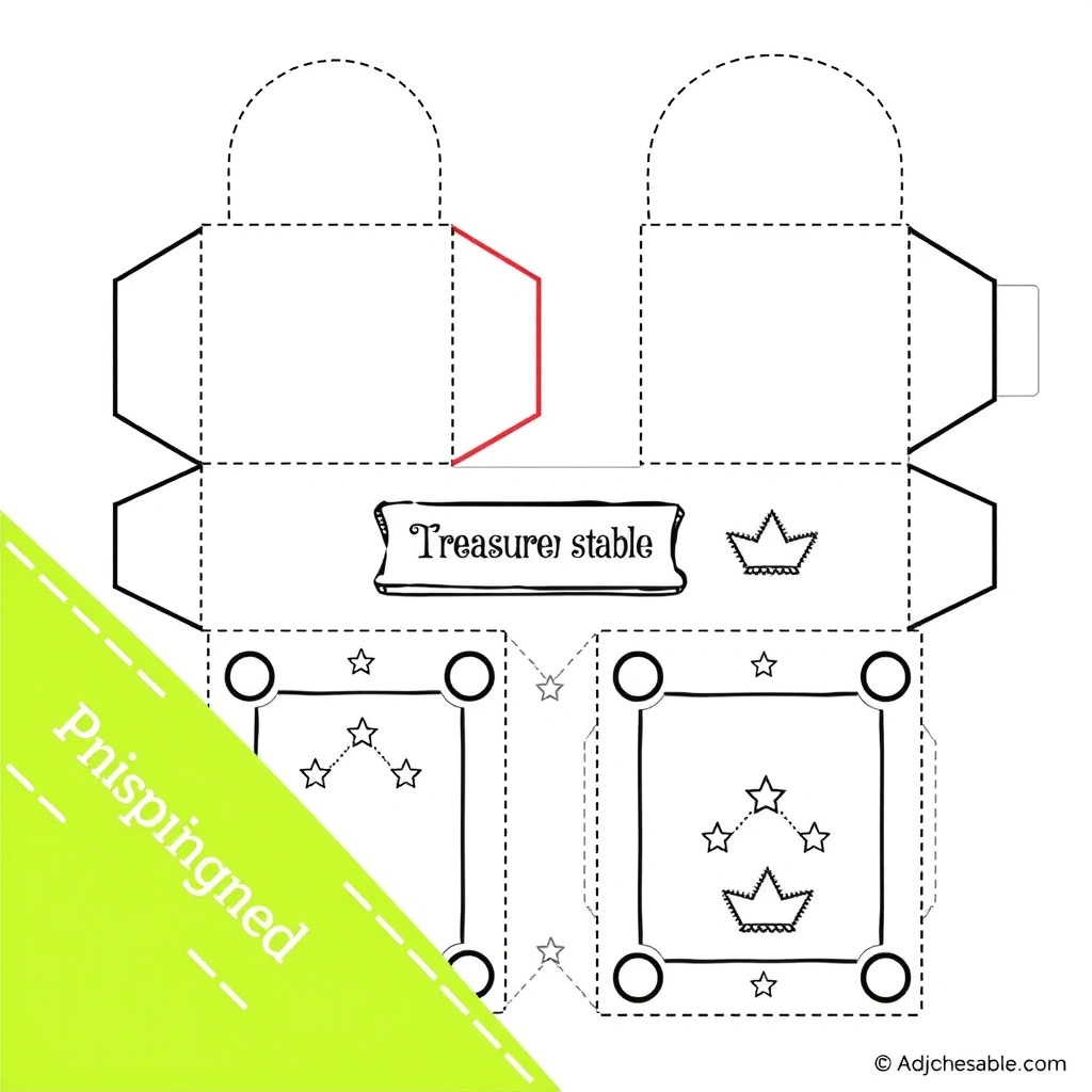 Szablon/Prostokąt: Pudełko "skarbiec/stajenka" do dekoracji - Szablony - Trzech Króli